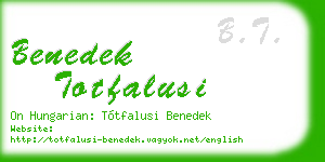 benedek totfalusi business card