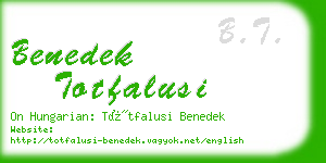 benedek totfalusi business card